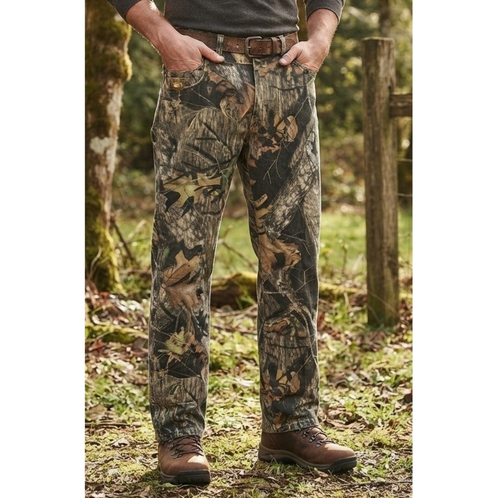 Diamond Cut Mens Hunting Pants Mossy Oak Break Up 40x30 Camo Cotton Straight